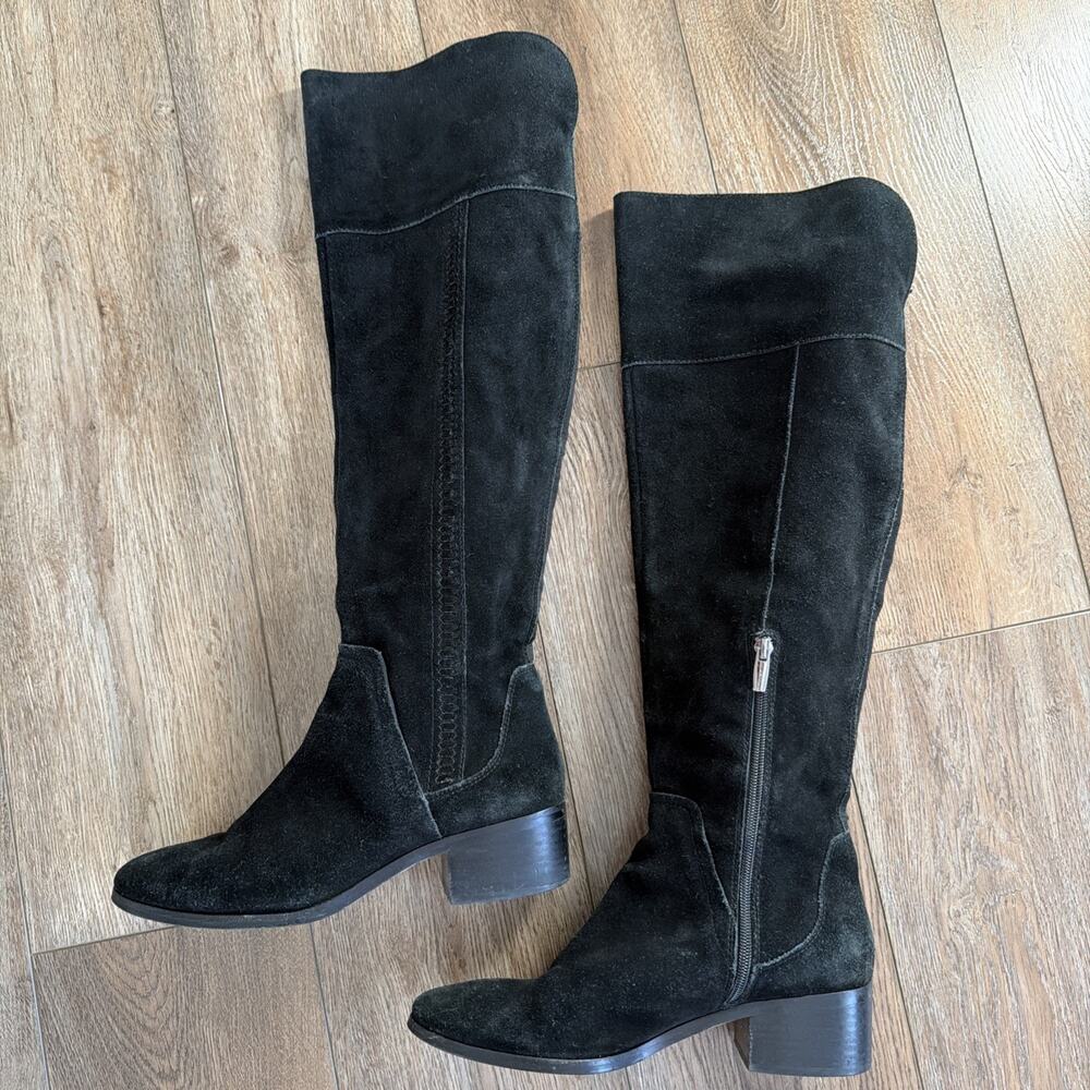 Vince Camuto Kochelda Over the Knee Boot Womens 9.5 Black Suede Side Zip Edgy - Picture 9 of 13